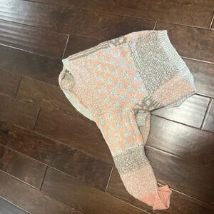 Cozy Pink and Gray Knit Sweater